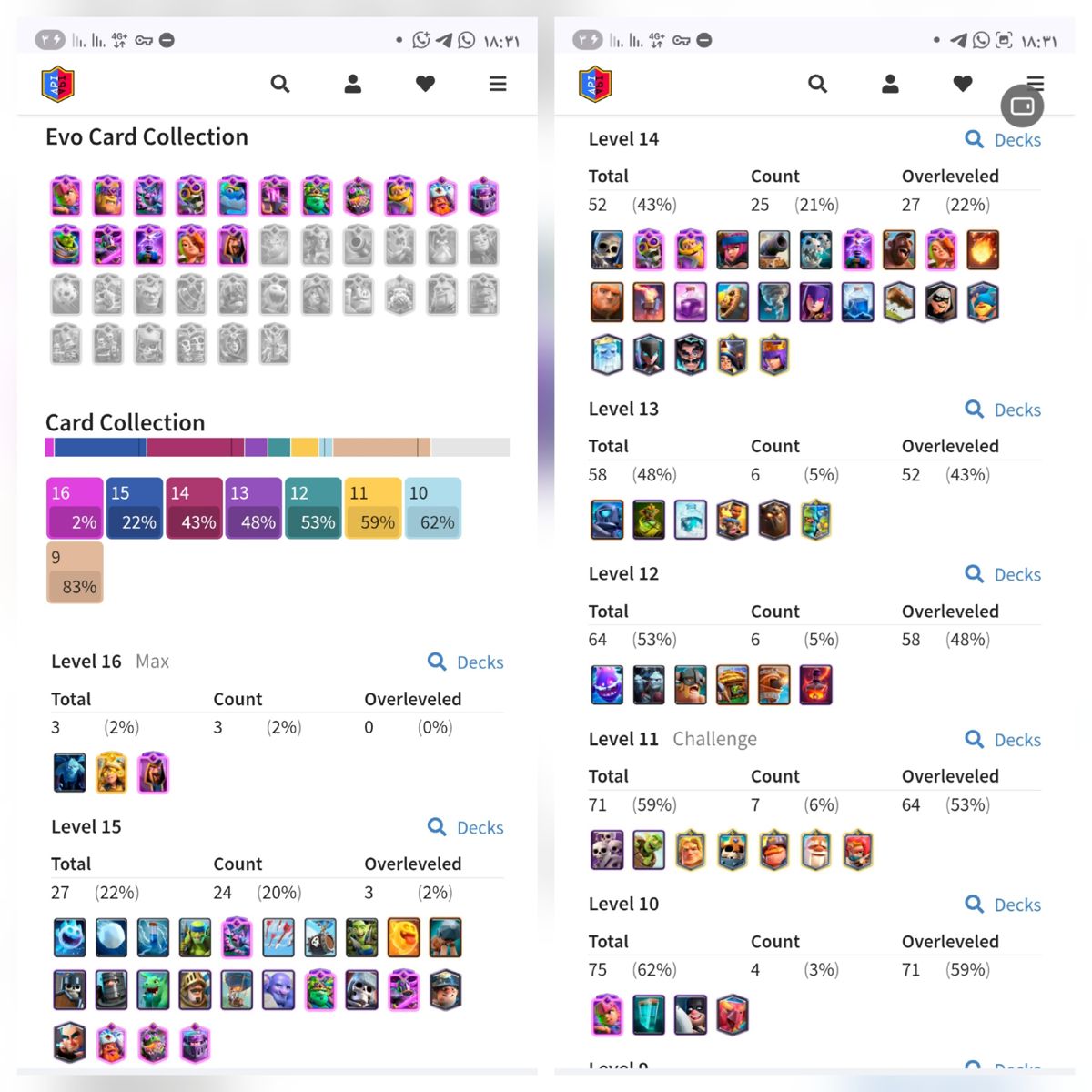 #105 KT 15 Level 65💥3 max card💥24 card lv15💥16 Evolution card💥 1 card heroes💥💥cheap price Max